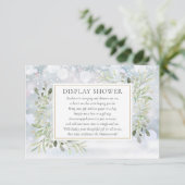 赤ちゃんシャワー緑の冬の雪のかけらを表示 エンクロージャーカード (スタンド正面)