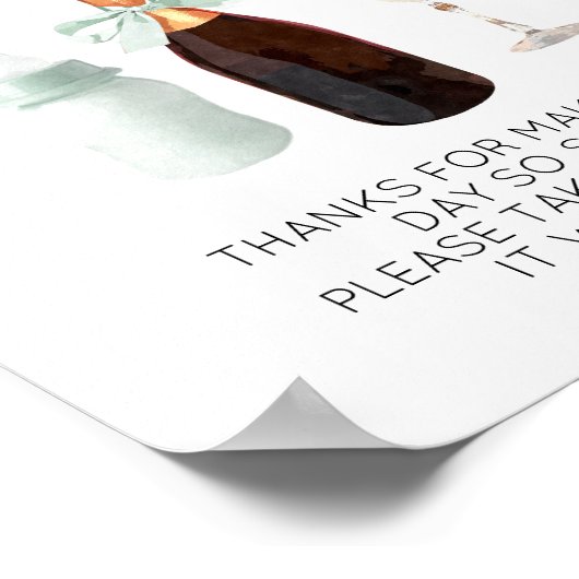 赤ちゃんシャワー緑の園区のためのキャンディビュッフェサイン&参照 ポスター (角)