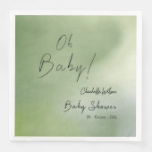 赤ちゃんシャワー緑の水彩背景 (正面)