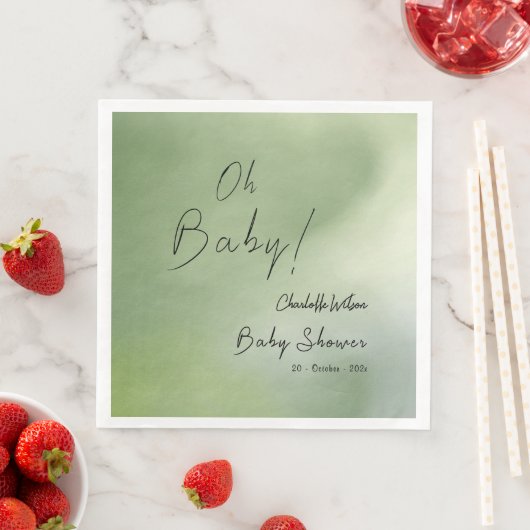 赤ちゃんシャワー緑の水彩背景 (インサイチュ)