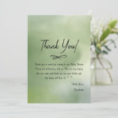 赤ちゃんシャワー緑の水彩背景 サンキューカード (スタンド正面)