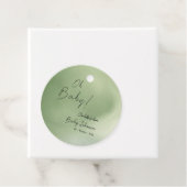 赤ちゃんシャワー緑の水彩背景 フェイバータグ (インサイチュ)