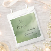 赤ちゃんシャワー緑の水彩背景 フェイバーバッグ (クリップ留めされた状態)