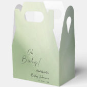 赤ちゃんシャワー緑の水彩背景 フェイバーボックス (見開き)