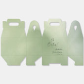 赤ちゃんシャワー緑の水彩背景 フェイバーボックス (見開き)