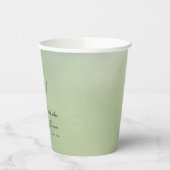 赤ちゃんシャワー緑の水彩背景 紙コップ (左)