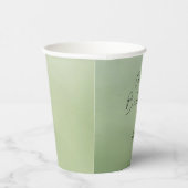 赤ちゃんシャワー緑の水彩背景 紙コップ (右)