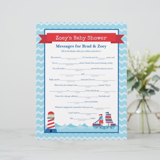 赤ちゃんシャワー航海のの親へのメッセージ (スタンド正面)