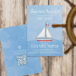 赤ちゃんシャワー船アホイそれは男の子ギフトレジストリである 招待状