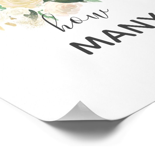 赤ちゃんシャワー花いくつサインを推測 ポスター (角)