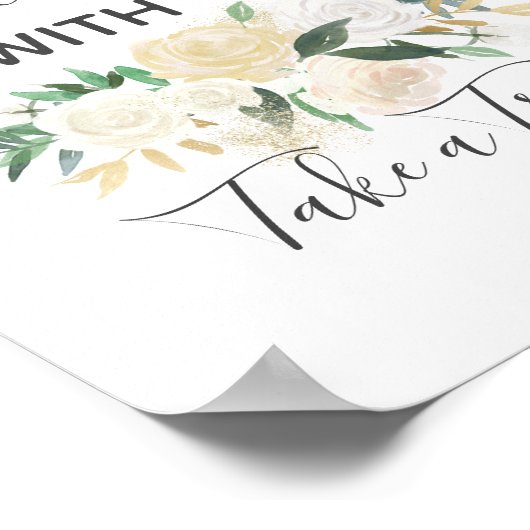 赤ちゃんシャワー花お気に入りのサインを取る ポスター (角)