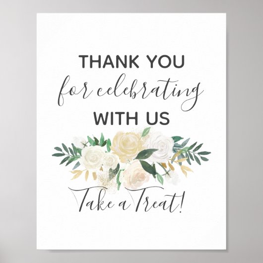 赤ちゃんシャワー花お気に入りのサインを取る ポスター (正面)