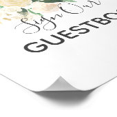 赤ちゃんシャワー花お願いゲストブックにサイン ポスター (角)