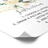 赤ちゃんシャワー花アルファベットページアクティビティサイン ポスター (角)