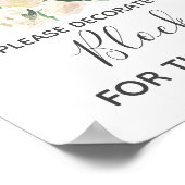 赤ちゃんシャワー花ブロック活動の徴候を構築 ポスター (角)