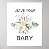赤ちゃんシャワー花願うベビーサイン ポスター (正面)