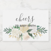 赤ちゃんシャワー花 スパークリングワインラベル (シングルラベル)