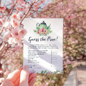 赤ちゃんシャワー茶パーティープライスゲームカードを推測 招待状