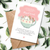 赤ちゃんシャワー茶パーティー白うさぎ 招待状