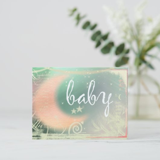 赤ちゃんシャワー葉書の招待状 インビテーションポストカード (スタンド正面)