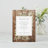 赤ちゃんシャワー葉詩緑樹素朴材 サンキューカード (スタンド正面)