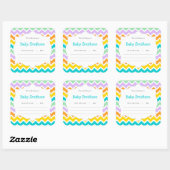 赤ちゃんシャワー蔵書票ニュートラル性別シェブロン スクエアシール (シート)
