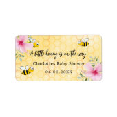 赤ちゃんシャワー蜂イエローハニカムフローラ ラベル (正面)