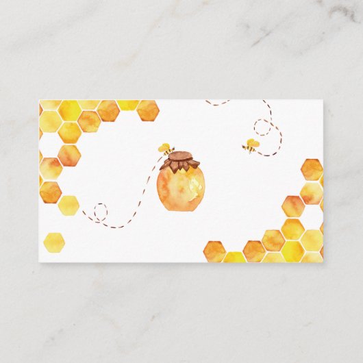 赤ちゃんシャワー蜂蜜水色用の本 エンクロージャーカード (裏面)