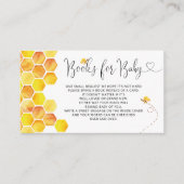 赤ちゃんシャワー蜂蜜水色用の本 エンクロージャーカード (正面)