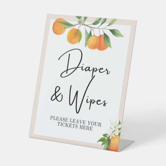 赤ちゃんシャワー装飾ニュートラルジェンダーテーブルトップ 台座サイン (正面)