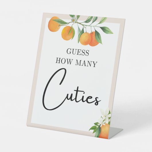 赤ちゃんシャワー装飾ニュートラルジェンダーテーブルトップ 台座サイン (正面)