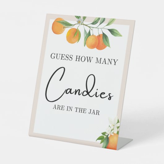 赤ちゃんシャワー装飾ニュートラルジェンダーテーブルトップ 台座サイン (正面)