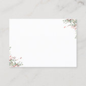 赤ちゃんシャワー要求ピンクバルーングリーンガーランド 名刺 (裏面)