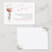 赤ちゃんシャワー要求ピンクバルーングリーンガーランド 名刺 (正面/裏面)