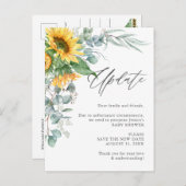 赤ちゃんシャワー計画の変更ひまわりユーカリ ポストカード (正面/裏面)