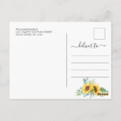 赤ちゃんシャワー計画の変更ひまわりユーカリ ポストカード (裏面)