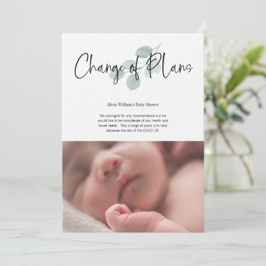 赤ちゃんシャワー計画の変更Facebookパーティー 招待状 (スタンド正面)