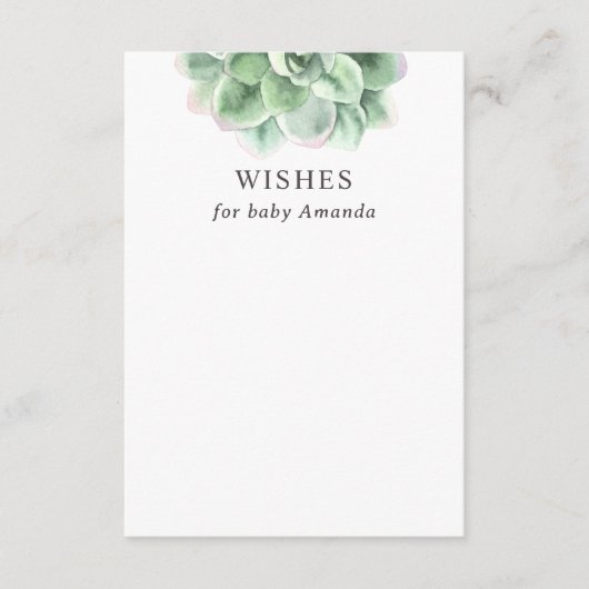 赤ちゃんシャワー記念 | 多肉的なベビー エンクロージャーカード (正面)