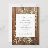 赤ちゃんシャワー詩葉緑の素朴木 サンキューカード (正面)