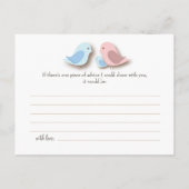 赤ちゃんシャワー語のアドバイスカードlovebird家族 アドバイスカード (裏面)