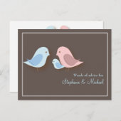 赤ちゃんシャワー語のアドバイスカードlovebird家族 アドバイスカード (正面/裏面)