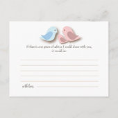 赤ちゃんシャワー語のアドバイスカードlovebird家族 アドバイスカード (裏面)