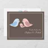 赤ちゃんシャワー語のアドバイスカードlovebird家族 アドバイスカード (正面/裏面)