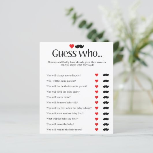 赤ちゃんシャワー誰のゲームを推測シンプル-エレガントと (スタンド正面)