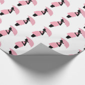 赤ちゃんシャワー贈り物ラップ、ピンクの黒い妊娠中のお母さん ラッピングペーパー (角)