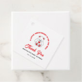 赤ちゃんシャワー赤い白テディベア小さな恋人 フェイバータグ (インサイチュ)