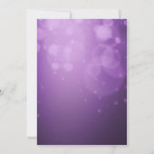 赤ちゃんシャワー赤ちゃんの息とストリングライトパープル 招待状 (裏面)