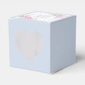 赤ちゃんシャワー赤面ピンクの花水色エレガント フェイバーボックス (正面サイド)