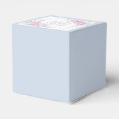 赤ちゃんシャワー赤面ピンクの花水色エレガント フェイバーボックス (裏面サイド)