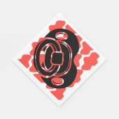 赤ちゃんシャワー赤&白おしゃぶり スタンダードランチョンナプキン (角)